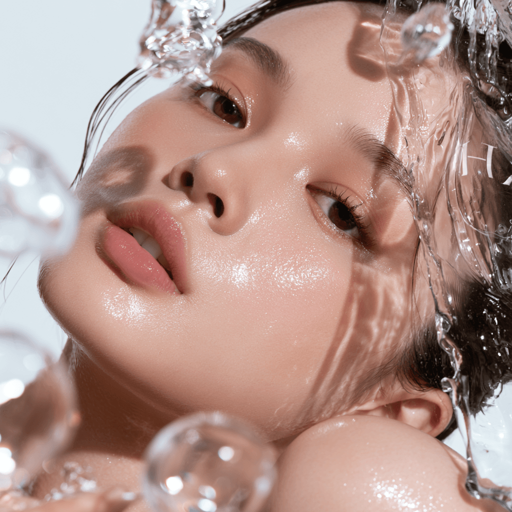 Người mẫu HOA với làn da rạng rỡ dưới làn nước trong